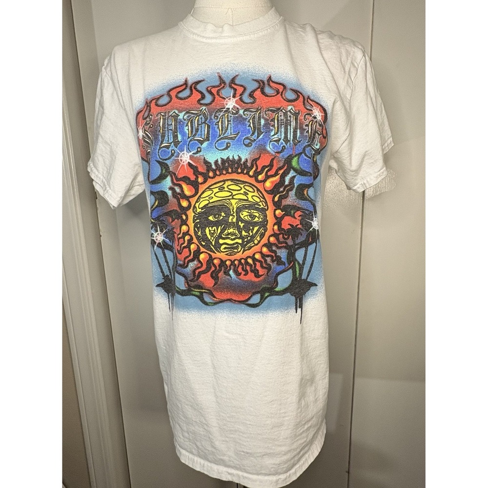 Vintage / Y2K Style Sublime Logo Graphic T Shirt White Small Music Ska Punk 90s